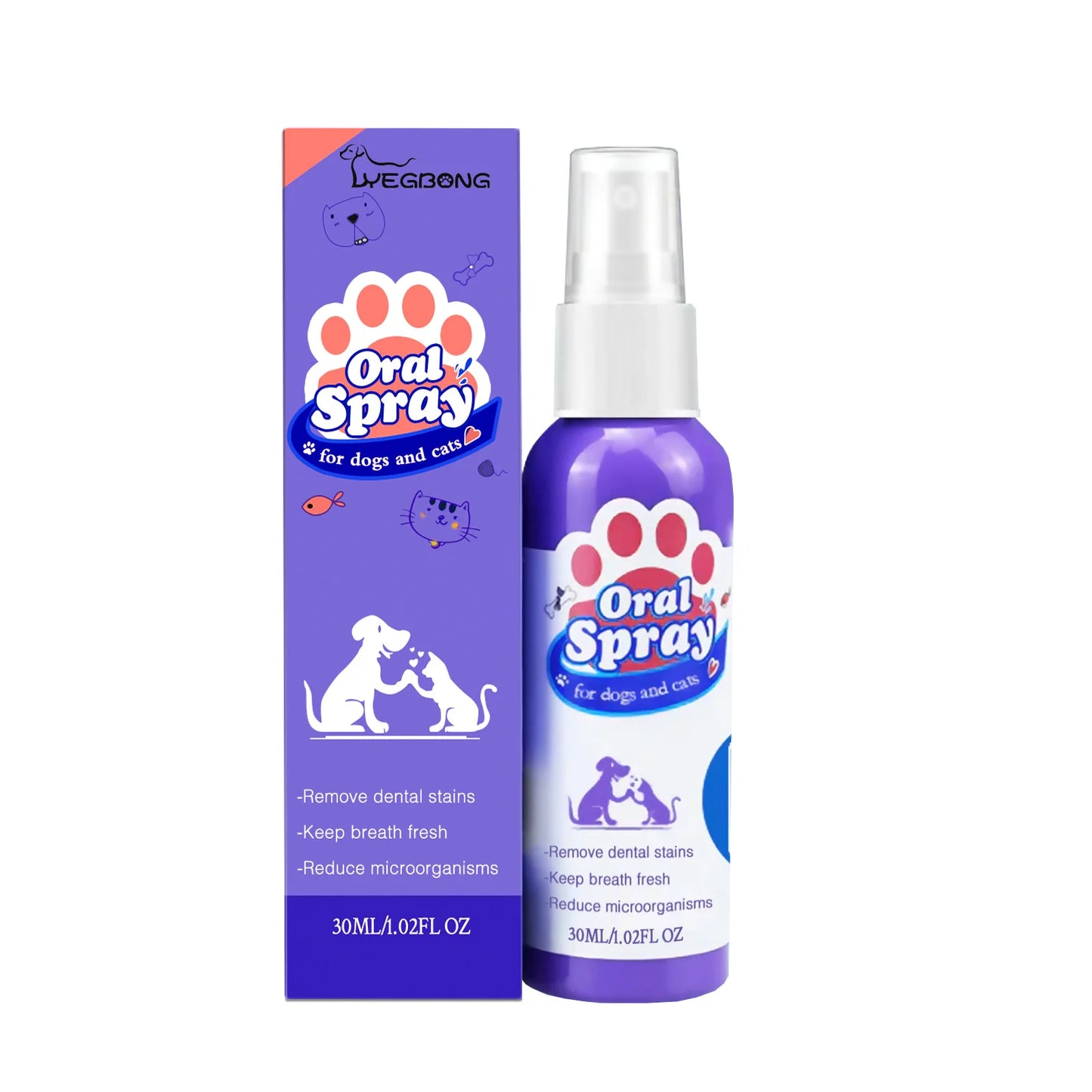 Pet Teeth Cleaning Spray – Oral Care for Cats & Dogs | Removes Stains, Whitens & Freshens Breath