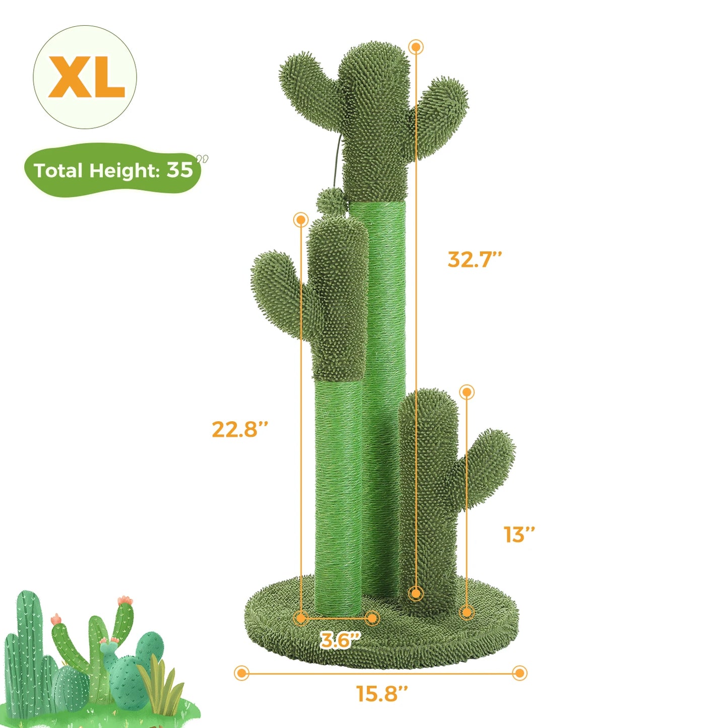 Cactus Cat Tree with Sisal Scratching Posts