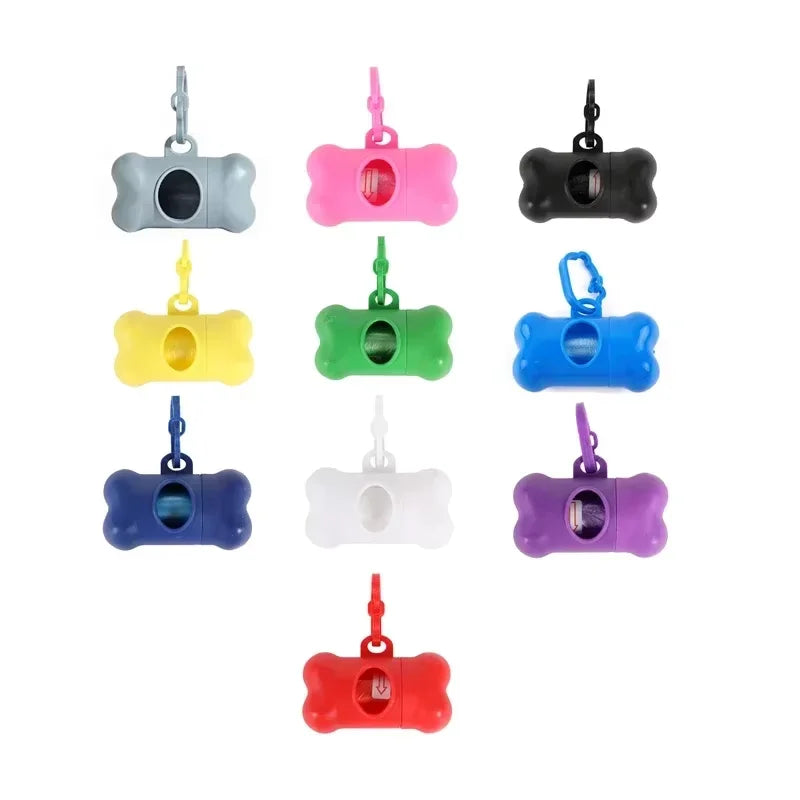 Bone-Shaped Dog Poop Bag Dispenser – Portable Waste Bag Holder for Dog Walks, 7 Colors