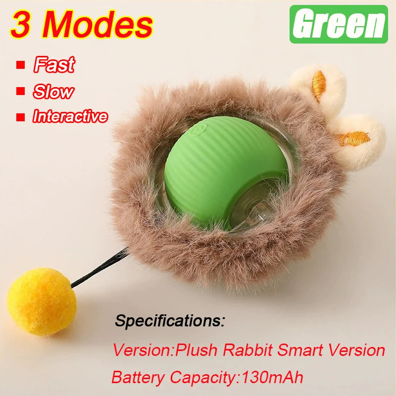 Automatic Rolling Ball Cat Toy – Rechargeable Smart Electric Toy with Faux Tail & Mouse Simulation
