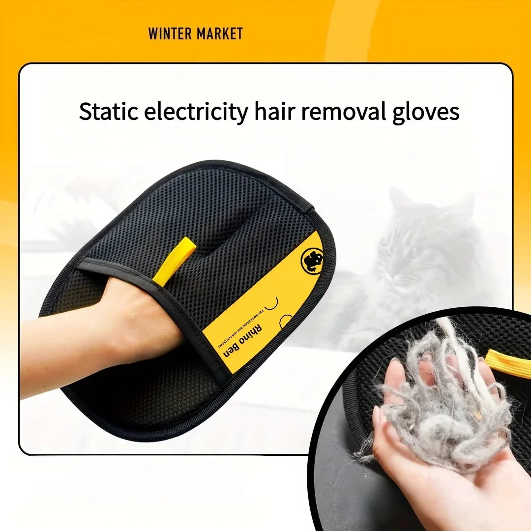 Double-Sided Pet Hair Removal Grooming Gloves
