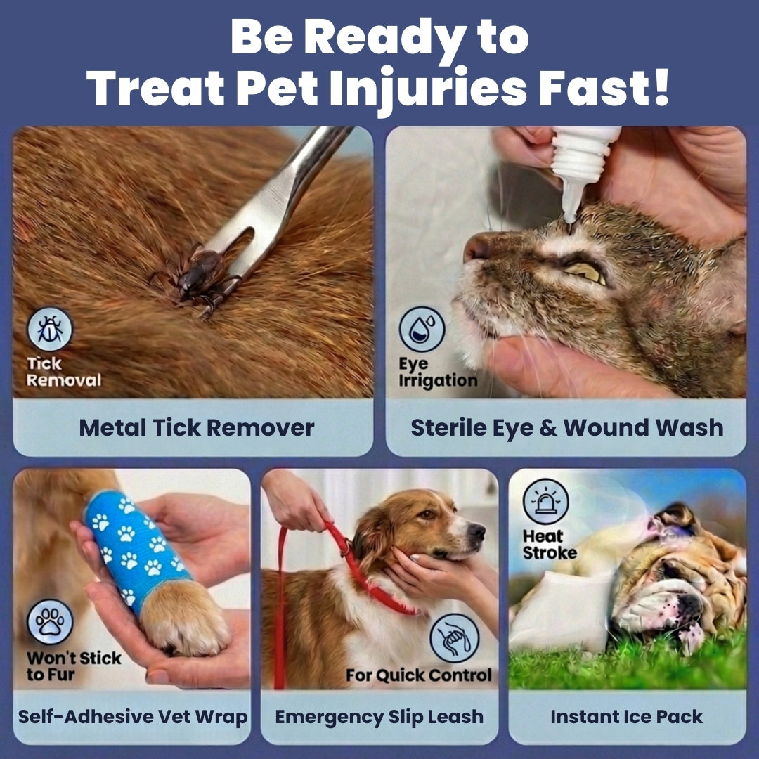 Pet First Aid Kit for Dogs & Cats – Vet-Approved Emergency Essentials for Happy Fur Babies