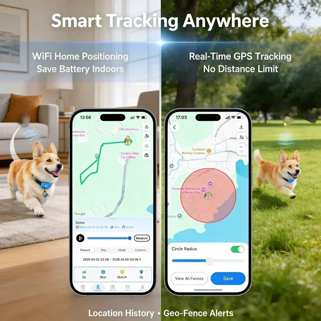 4G GPS Pet Tracker for Dogs & Cats – Real-Time Tracking, Built-In SIM, IP67 Waterproof