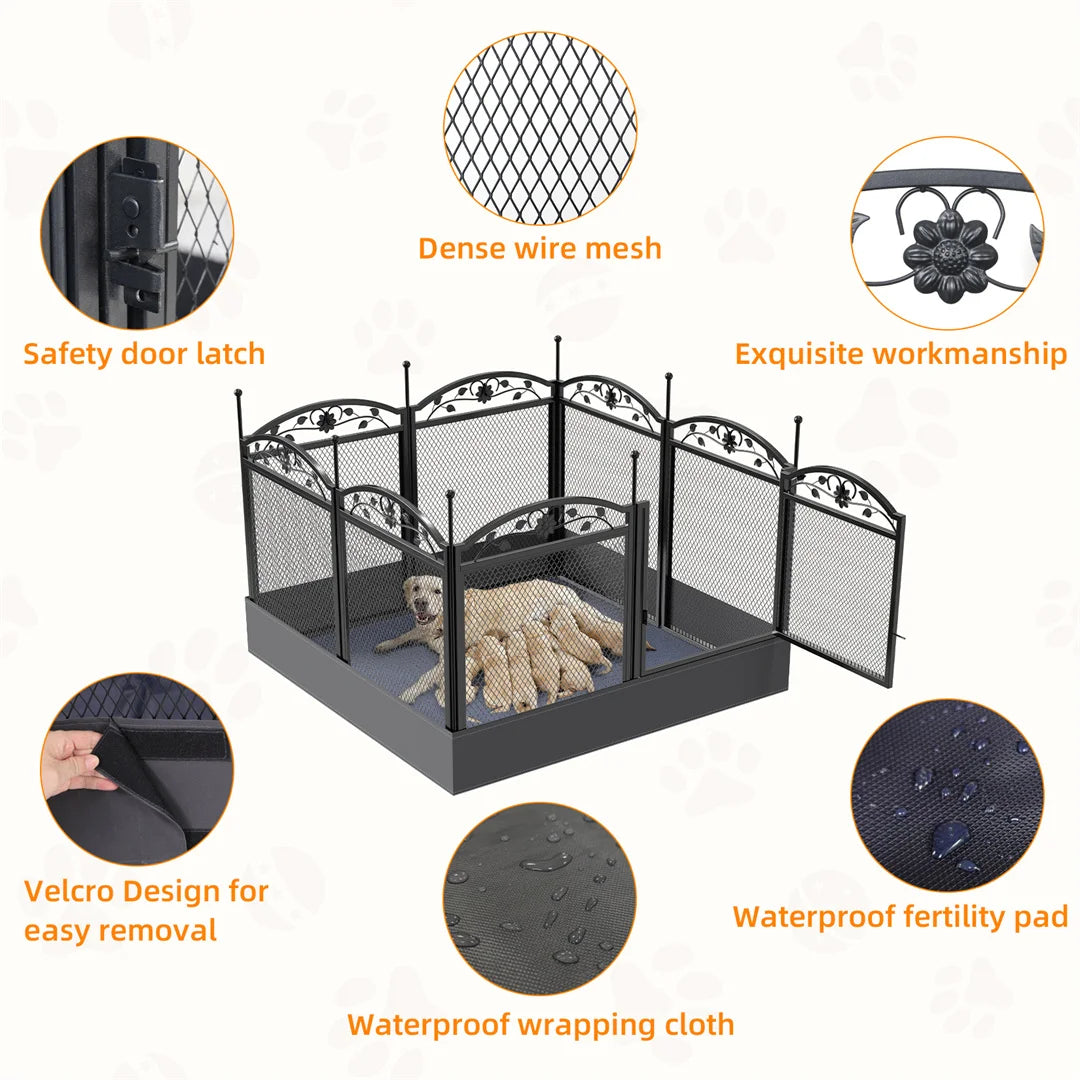8-Panel Heavy Duty Dog Playpen – Indoor & Outdoor