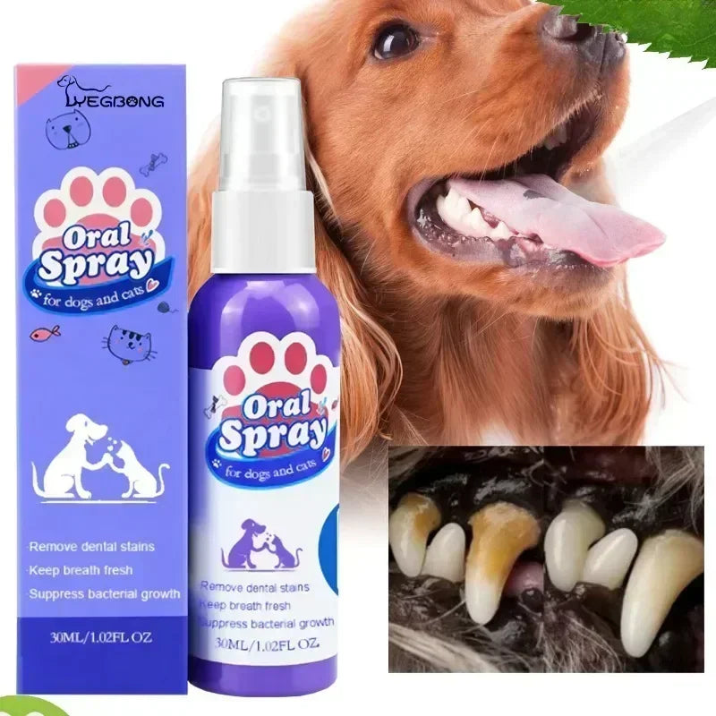 Pet Teeth Cleaning Spray – Oral Care for Cats & Dogs | Removes Stains, Whitens & Freshens Breath