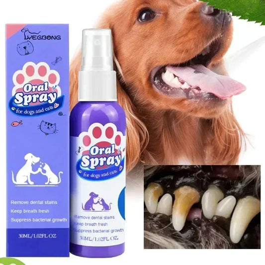 Pet Teeth Cleaning Spray – Oral Care for Cats & Dogs | Removes Stains, Whitens & Freshens Breath
