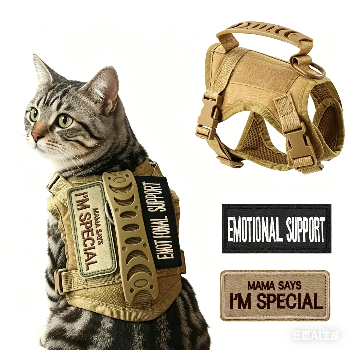 Tactical Harness Vest with Leash for Cats & Small Dogs