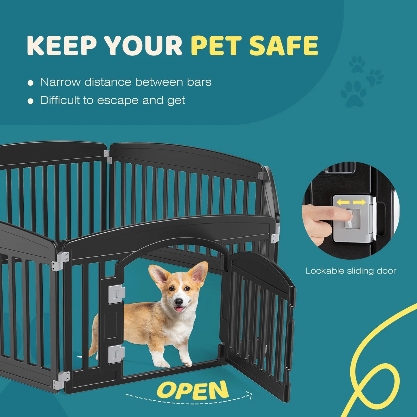 Expandable Dog Playpen – 6 Panel Folding Pet Fence
