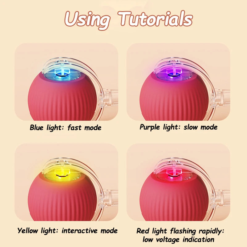Automatic Rolling Ball Cat Toy – Rechargeable Smart Electric Toy with Faux Tail & Mouse Simulation