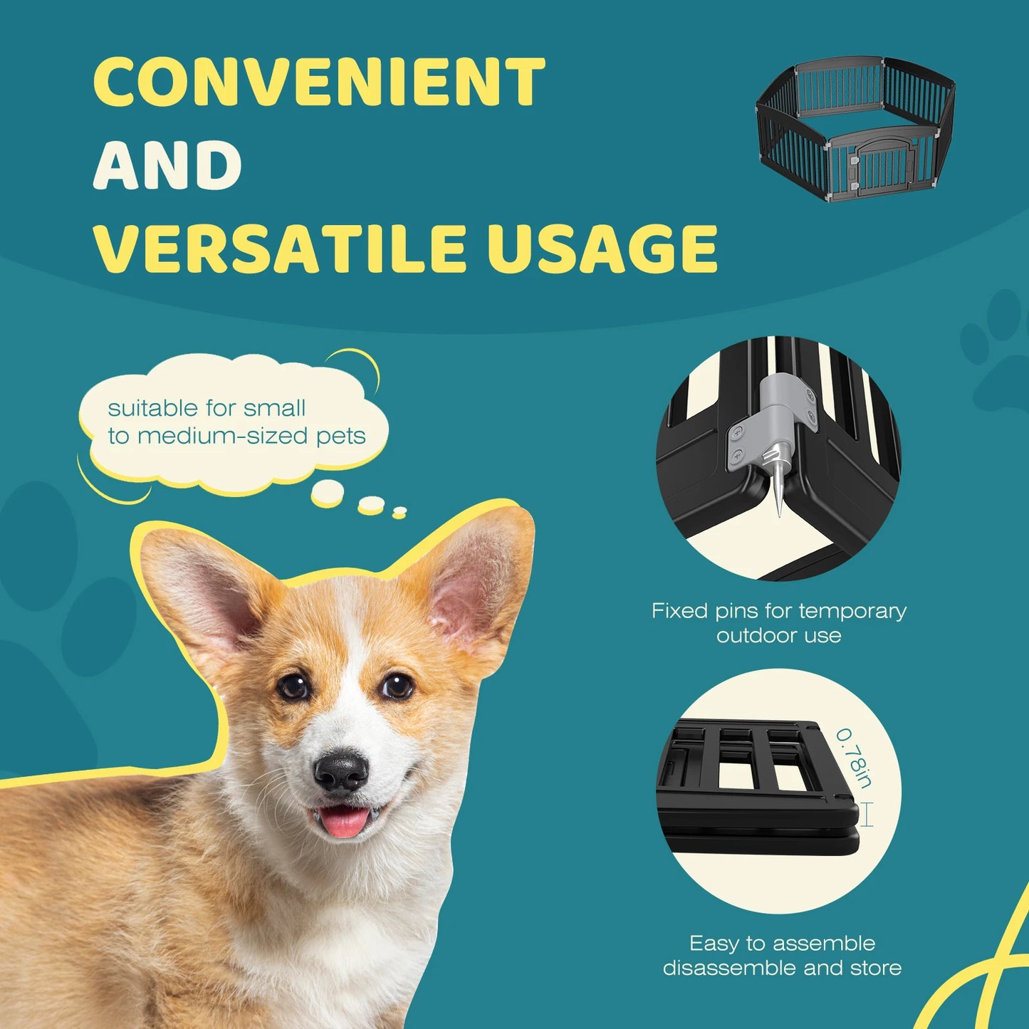 Expandable Dog Playpen – 6 Panel Folding Pet Fence