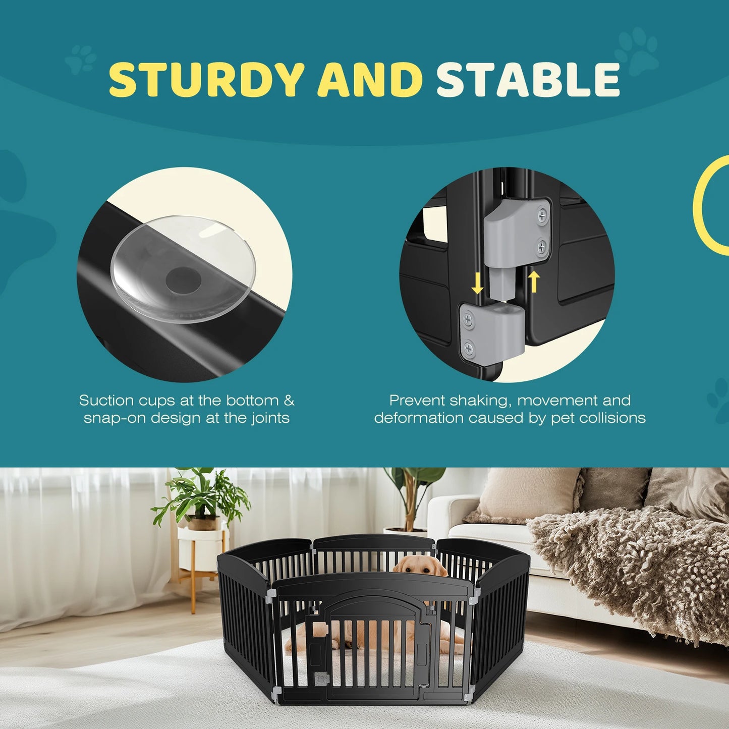 Expandable Dog Playpen – 6 Panel Folding Pet Fence