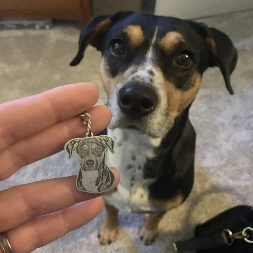 Custom Pet Photo Keychain – Personalized Memorial Jewelry for Cat & Dog Lovers