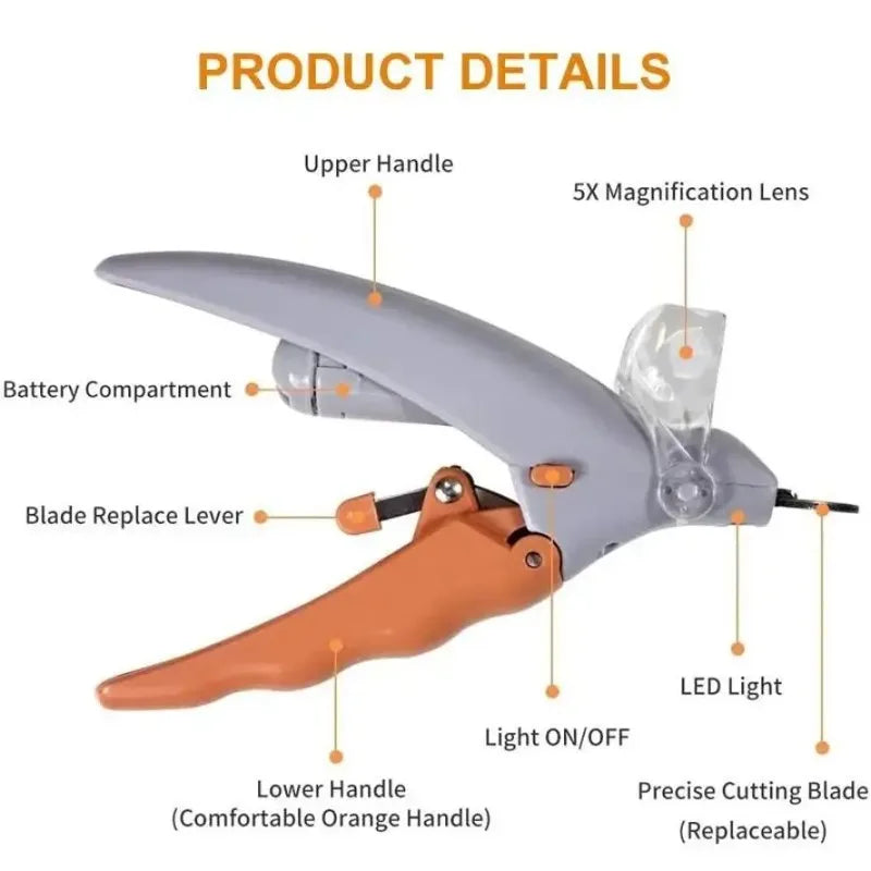 LED Pet Nail Clipper with Safety Guard