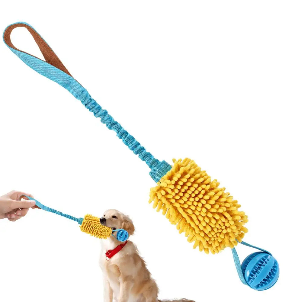 Squeaky Rope Dog Toy – Interactive Chew & Teething Toy with Elastic Drawstring for Puppies & Dogs