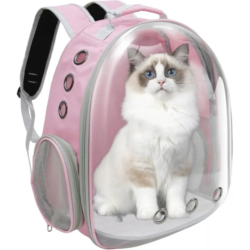 Expandable Cat Backpack Carrier – 20lb Capacity Pet Travel Bag for Cats & Dogs | Pink