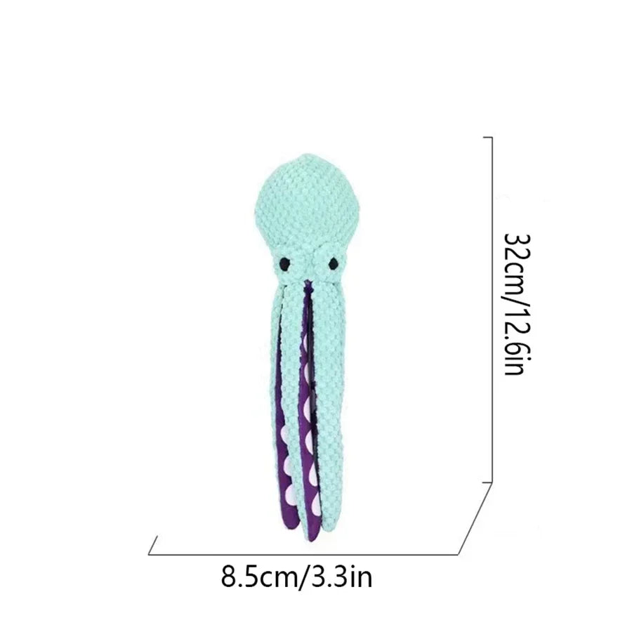 Plush Octopus Squeaky Dog Toy