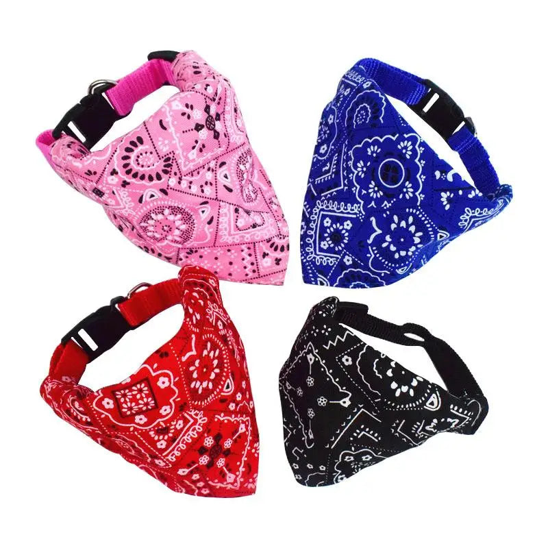 Adjustable Pet Bandana Collar with Bow Tie