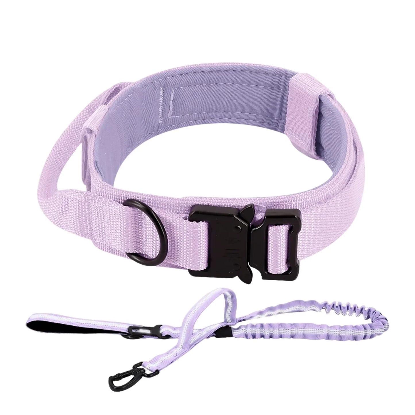 Tactical Dog Collar & Leash Set – Heavy-Duty 1000D Nylon with Control Handle, D-Ring & Quick-Release Buckle, Sizes M–XL
