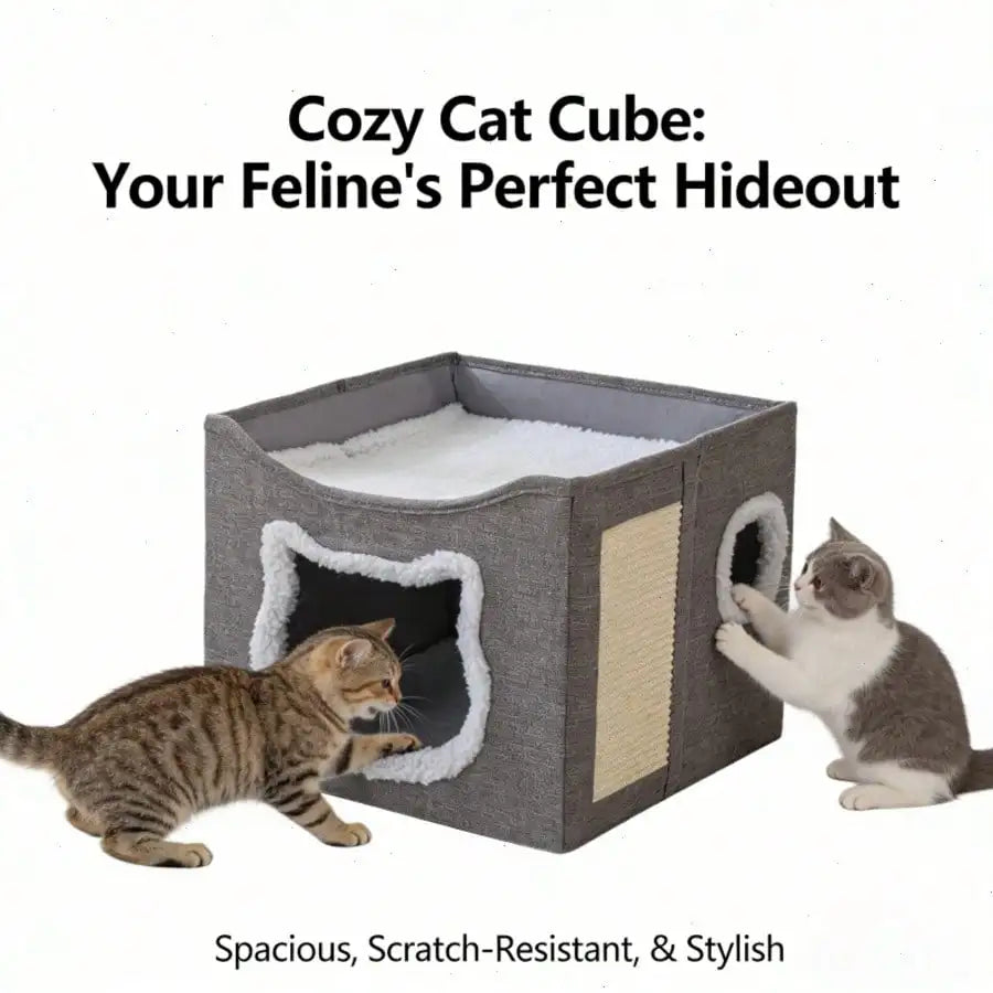 4-Season Multi-Level Foldable Cat House with Tunnel & Scratching Board