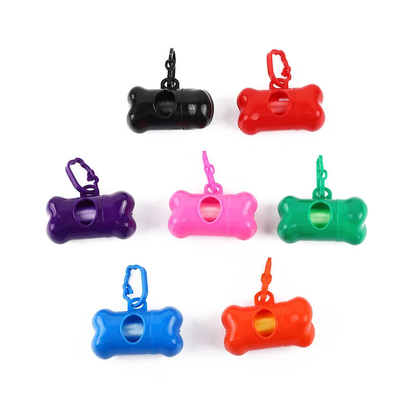 Bone-Shaped Dog Poop Bag Dispenser – Portable Waste Bag Holder for Dog Walks, 7 Colors