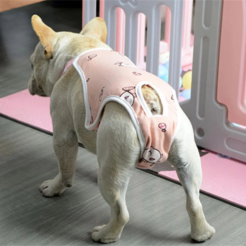 Adjustable Female Dog Physiological Pants – Washable Underwear Shorts for French Bulldogs & Small Breeds
