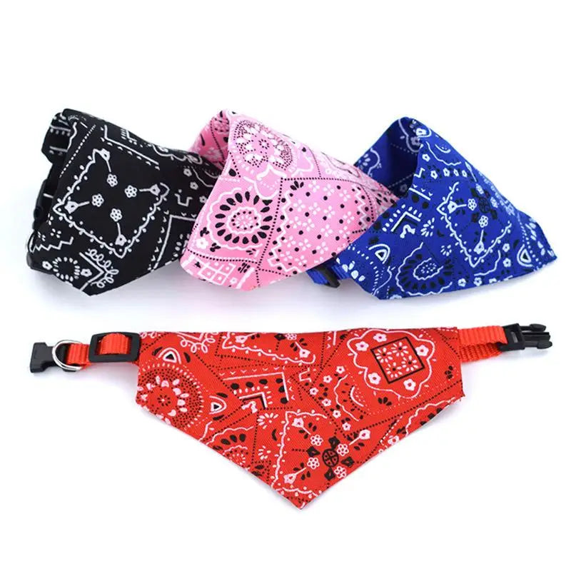 Adjustable Pet Bandana Collar with Bow Tie
