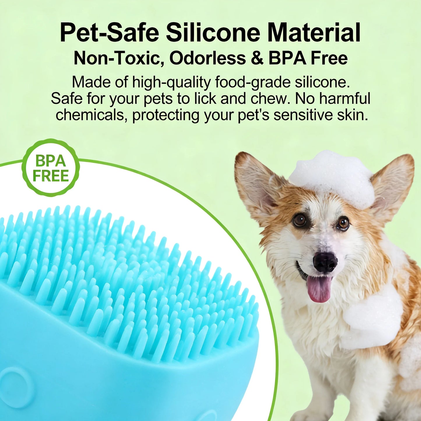 Silicone Pet Bath & Grooming Gloves – Soft Massage Brush for Dogs & Cats, De-Shedding & Bathing
