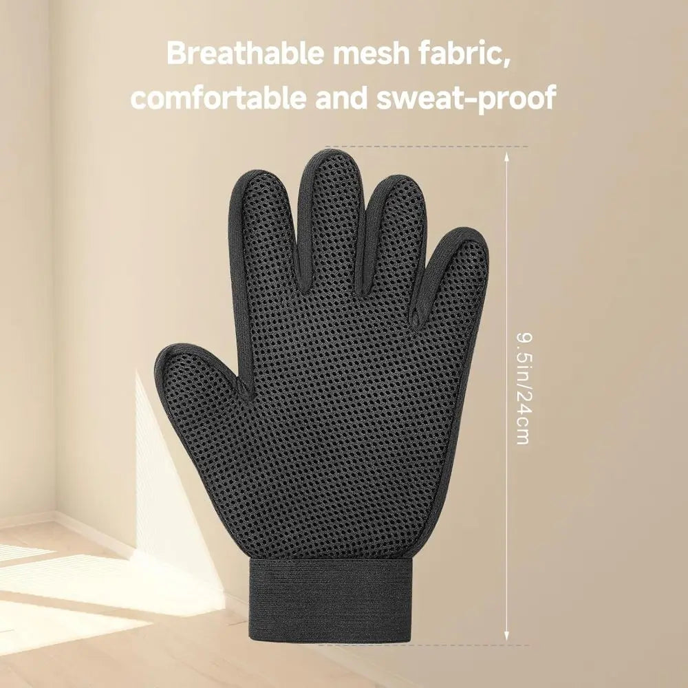 2-in-1 Pet Grooming Gloves – Deshedding Brush & Massage Mitt for Dogs & Cats