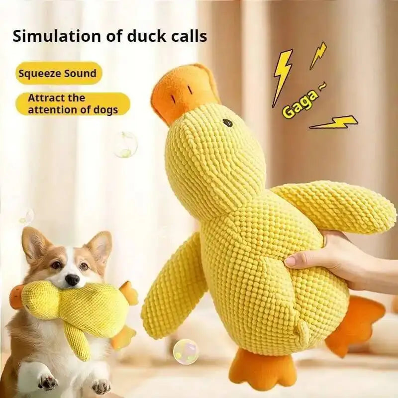 Squeaky Plush Duck Dog Toy – Bite-Resistant Chew & Sleep Companion