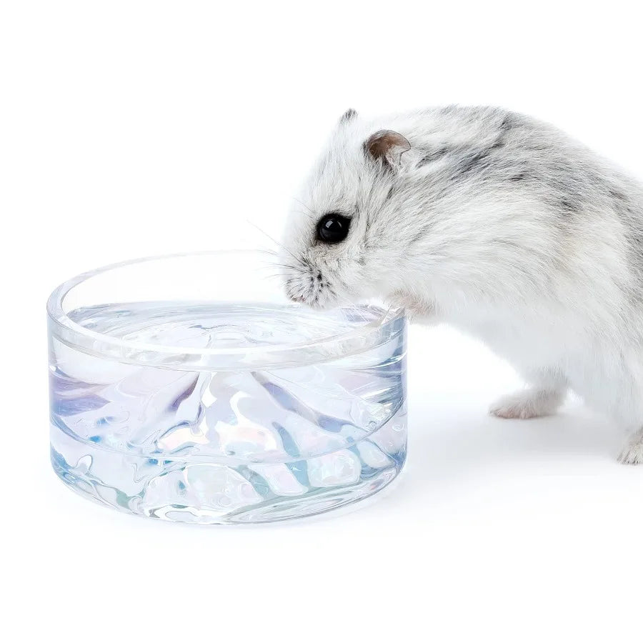 Mount Fuji Glass Hamster Feeding & Water Bowls – Dwarf, Syrian & Small Pets