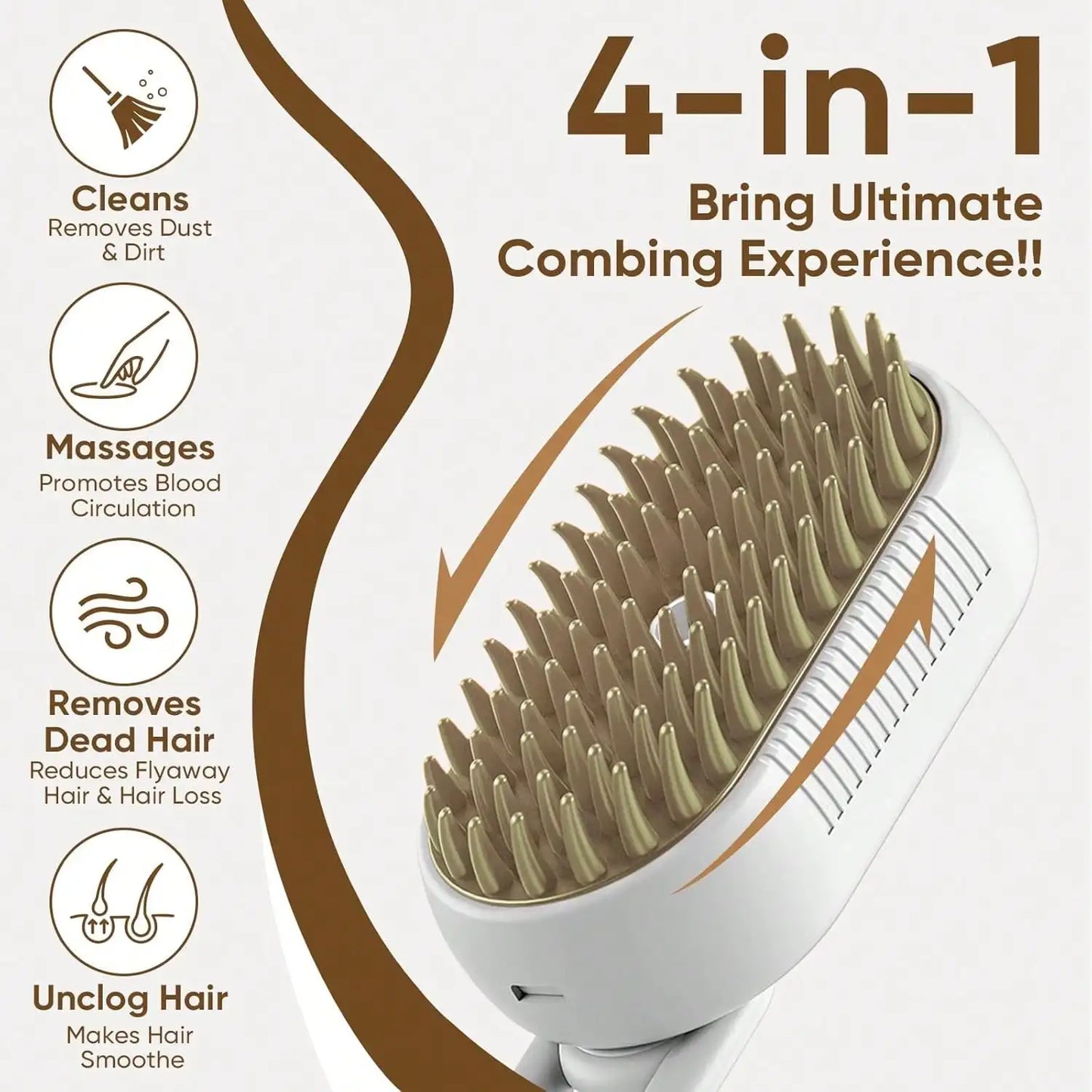 4-in-1 Steam Grooming Brush for Cats & Dogs – Self-Cleaning Comb with Vibrating Massage & Hair Removal
