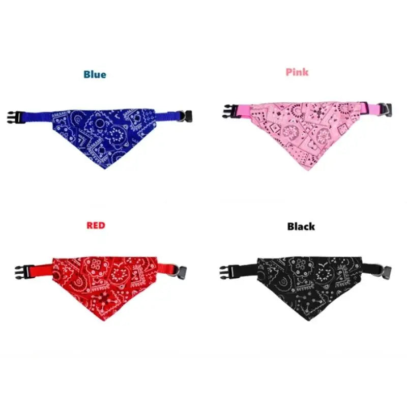 Adjustable Pet Bandana Collar with Bow Tie
