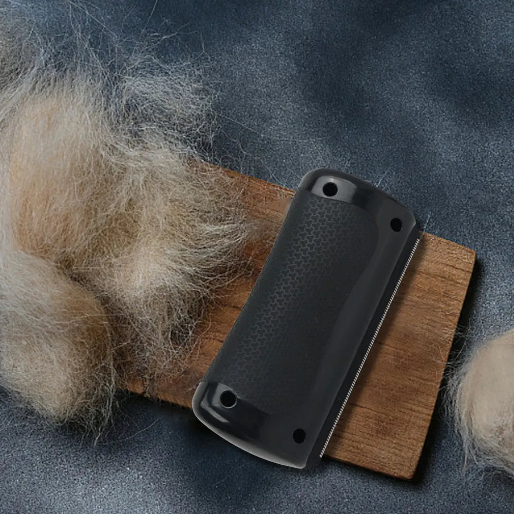 Pet Deshedding Brush & Fur Knot Cutter for Dogs & Cats