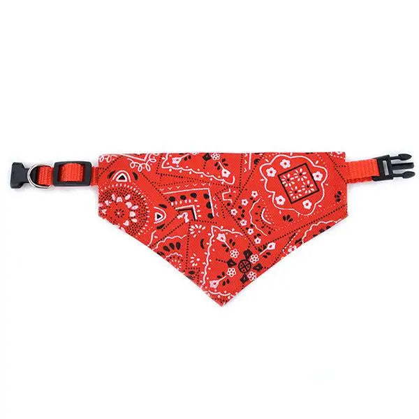 Adjustable Pet Bandana Collar with Bow Tie