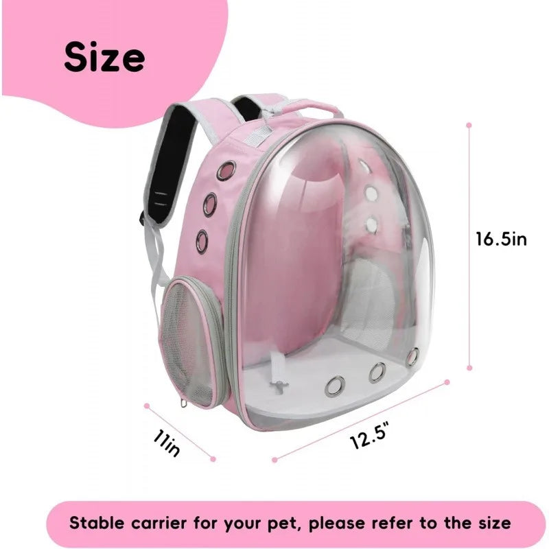 Expandable Cat Backpack Carrier – 20lb Capacity Pet Travel Bag for Cats & Dogs | Pink