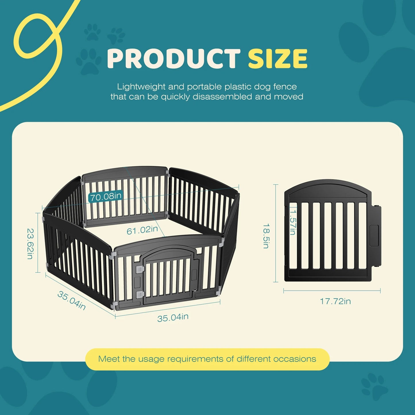 Expandable Dog Playpen – 6 Panel Folding Pet Fence