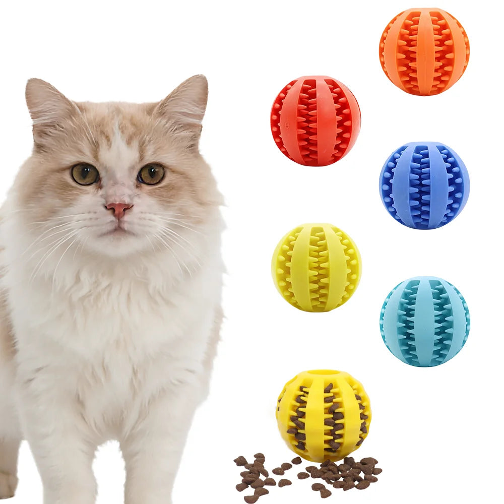 Treat-Dispensing Rubber Chew Ball – Teething & Puzzle Toy for Dogs