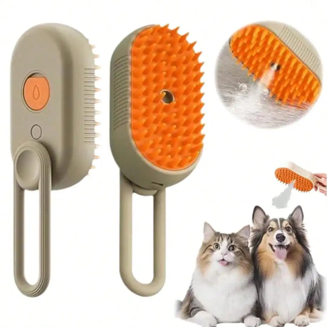 4-in-1 Steam Grooming Brush for Cats & Dogs – Self-Cleaning Comb with Vibrating Massage & Hair Removal