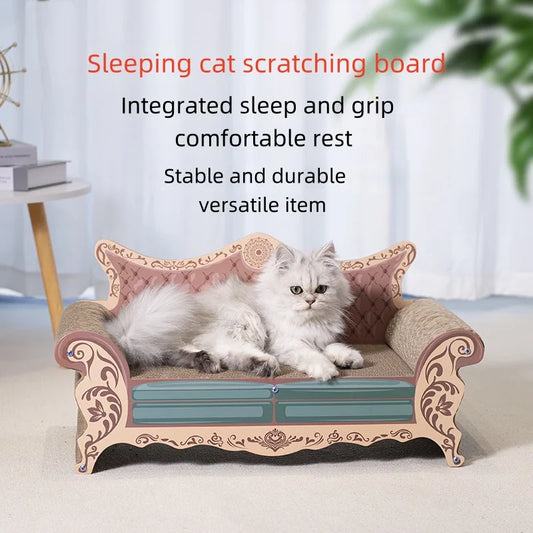 L-Shaped Cat Scratch Board & Bed
