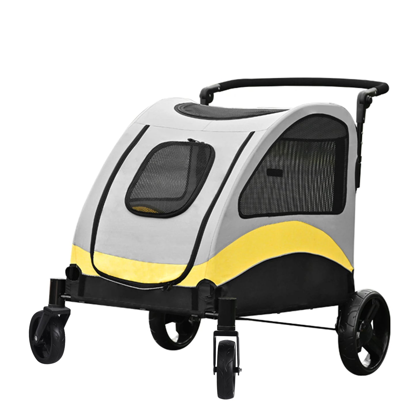 Foldable Large Dog Stroller with Breathable Carrier