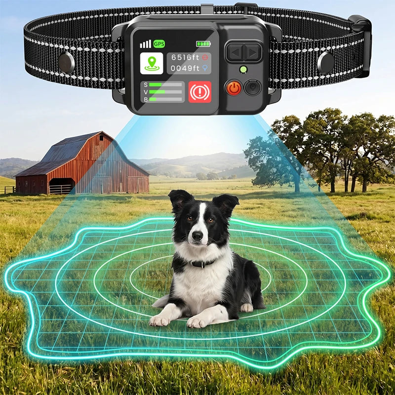 Wireless GPS Dog Fence System – Rechargeable Training Collar with Adjustable Boundary