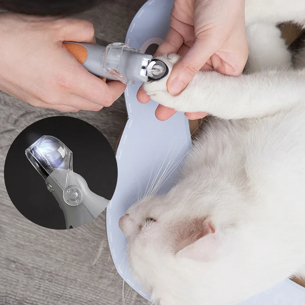 Pet Nail Clipper with LED Light – Professional Grooming Scissors for Cats & Dogs