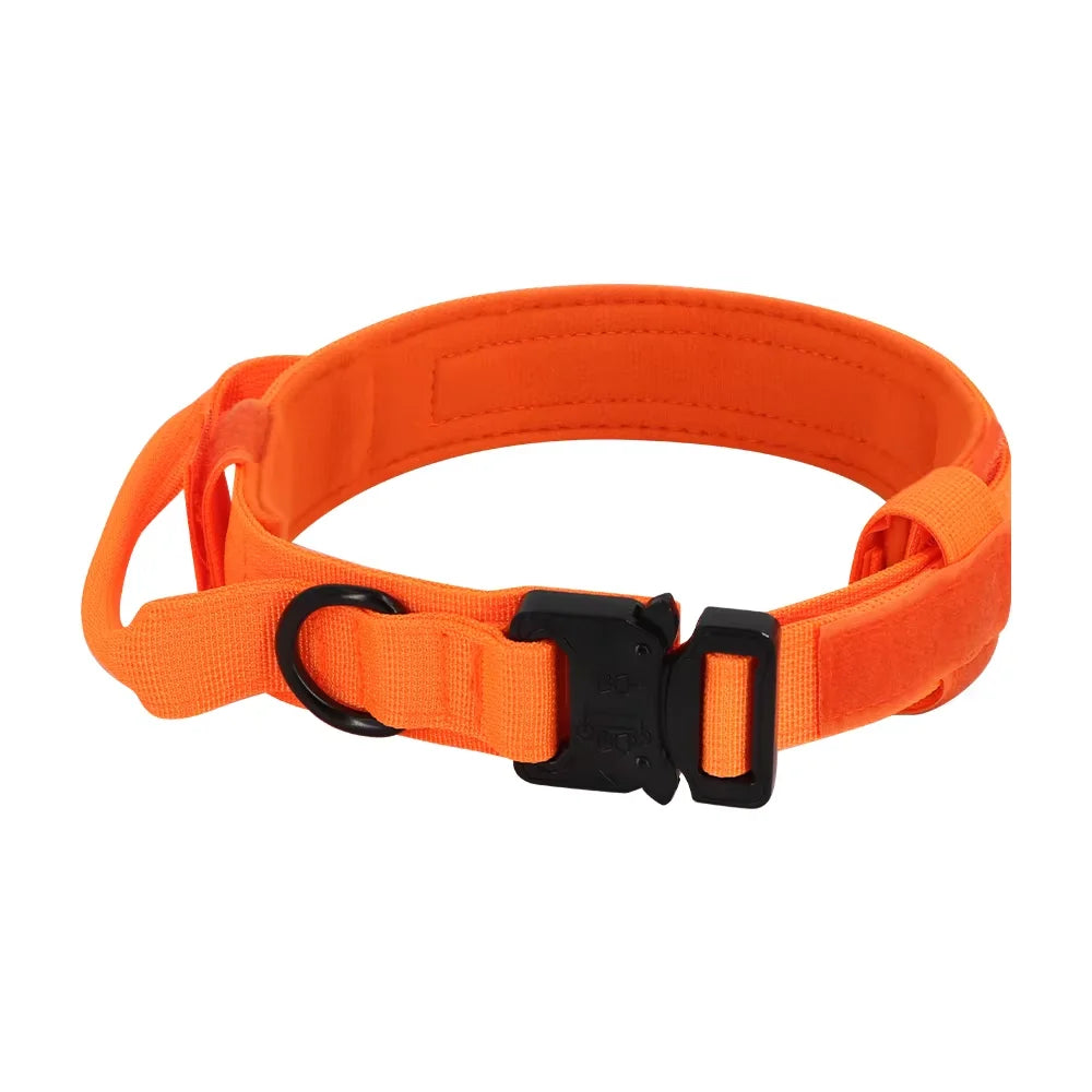 Tactical Dog Collar & Leash Set – Heavy-Duty 1000D Nylon with Control Handle, D-Ring & Quick-Release Buckle, Sizes M–XL