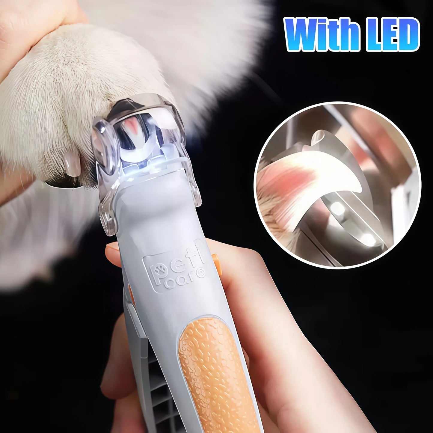Pet Nail Clipper with LED Light – Professional Grooming Scissors for Cats & Dogs