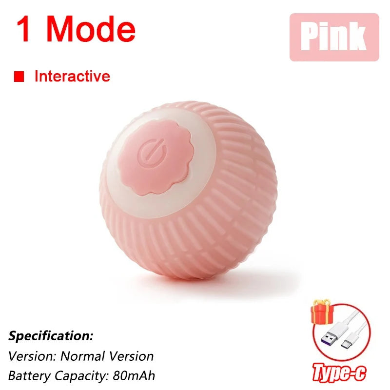 Automatic Rolling Ball Cat Toy – Rechargeable Smart Electric Toy with Faux Tail & Mouse Simulation