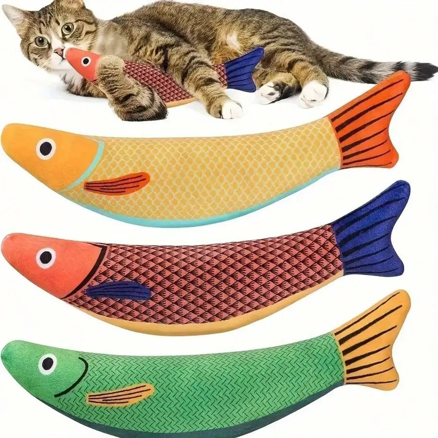 Realistic Fish Cat Kicker Toy – Sound-Producing Interactive Plush for Indoor Cats