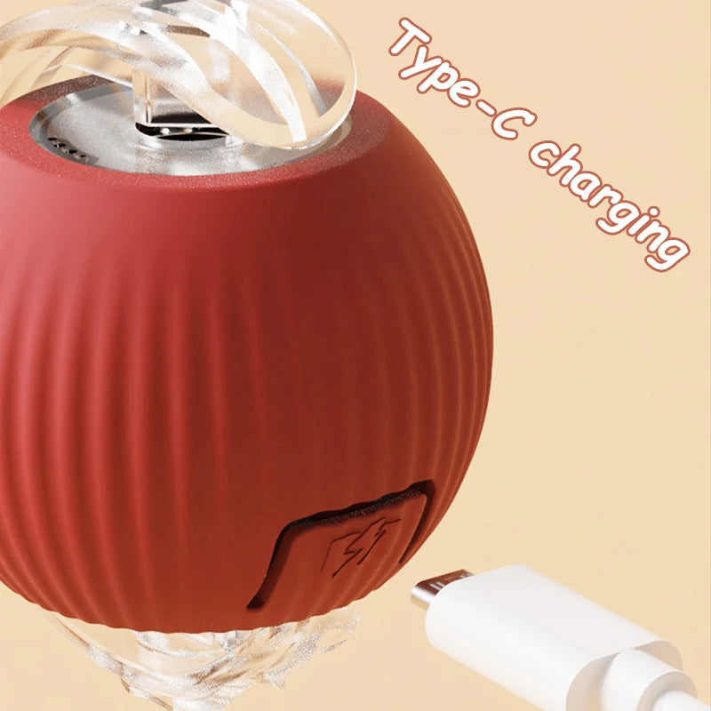 Automatic Rolling Ball Cat Toy – Rechargeable Smart Electric Toy with Faux Tail & Mouse Simulation