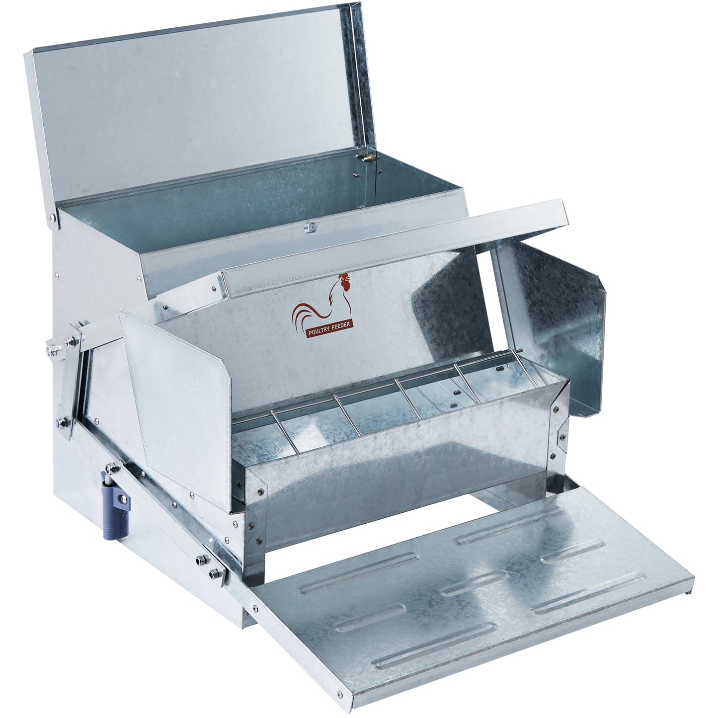 Automatic Treadle Chicken Feeder – 25 lb Capacity, Weatherproof Galvanized Steel