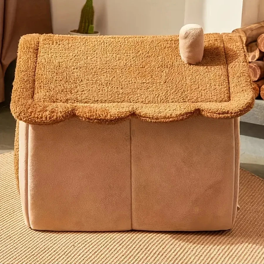 Foldable Pet Cave House – Removable & Washable