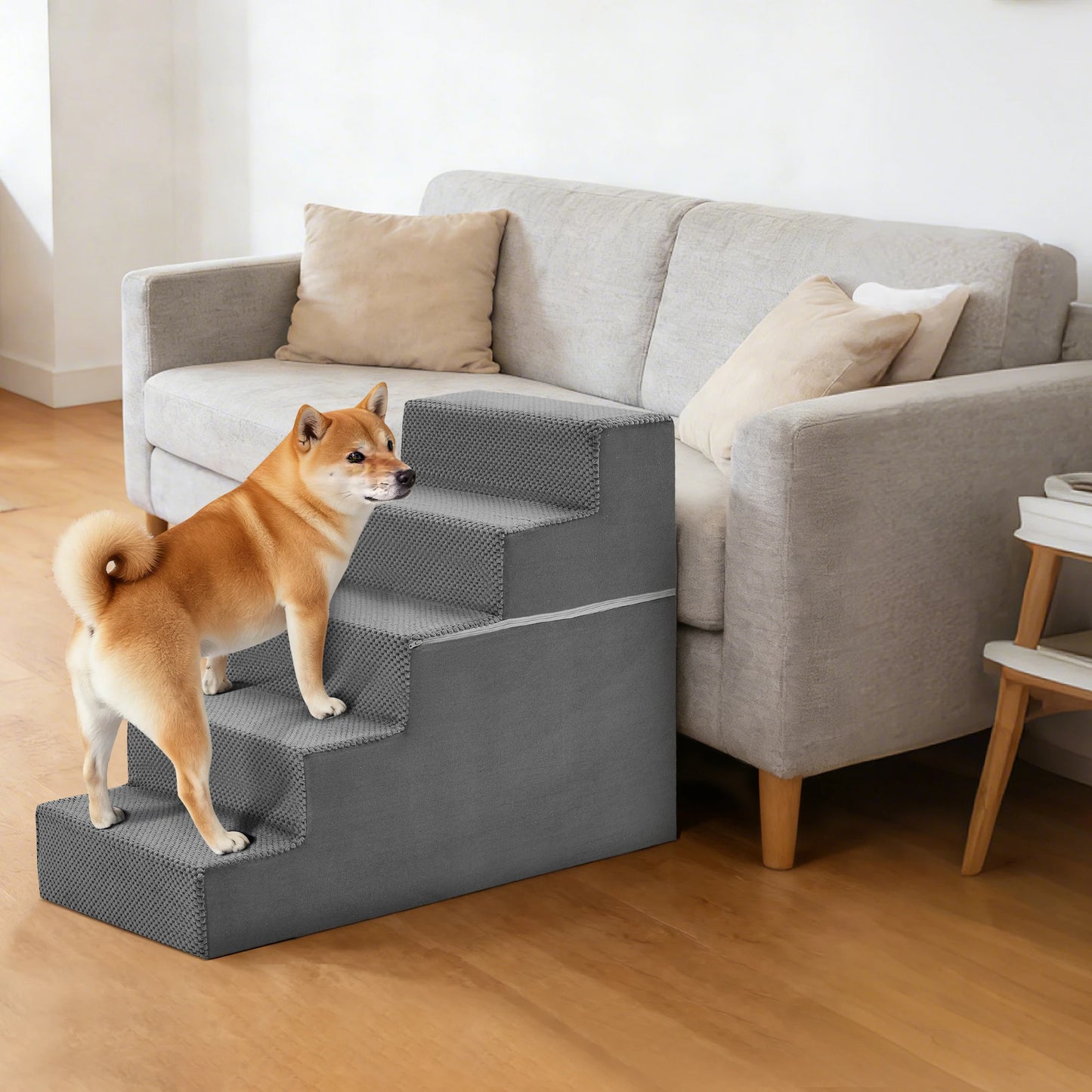 Foam Dog Stairs for Small Dogs – Non-Slip Indoor Pet Steps for Beds, Sofas & Couches, 3, 4 or 5 Step